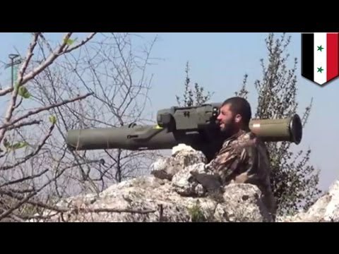 Syrian war rebels using BGM-71 TOW American anti-tank missile
