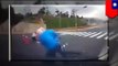Crazy dash cam footage: Accident video shows scooter driver falling into open manhole