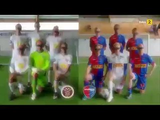 لعب الكرة بنظارات سوداء