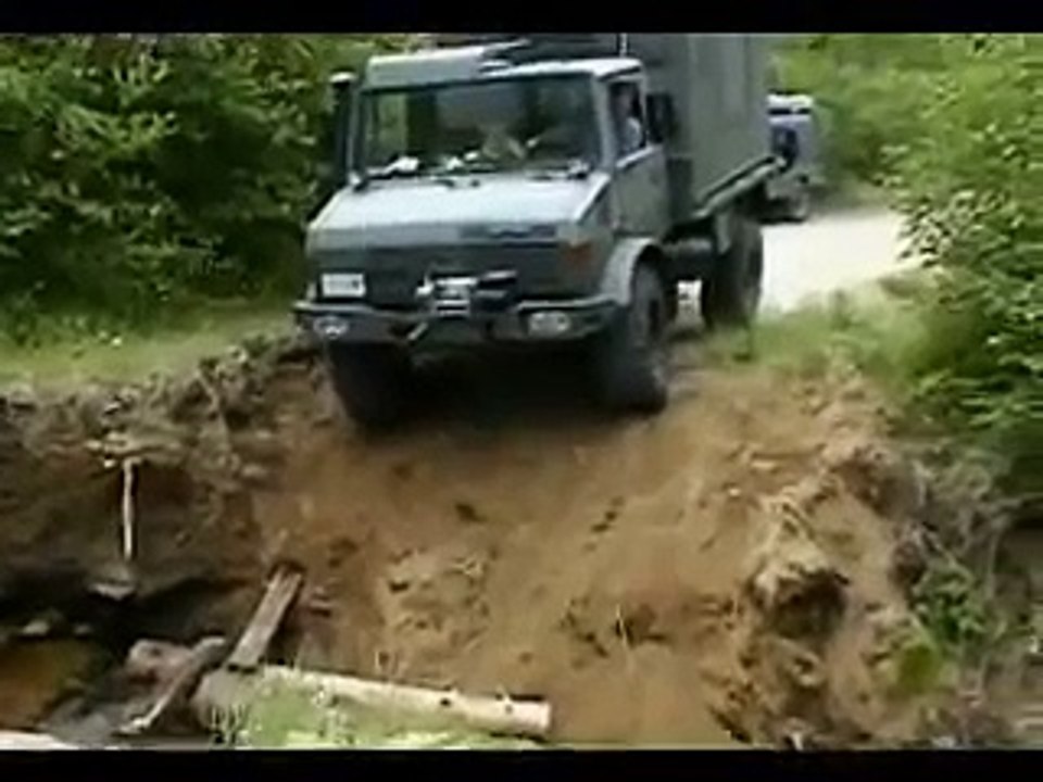 Unimog washed out bridge