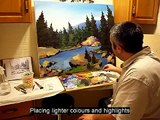 canadian artist painting a landscape in acrylics Maxim Grunin