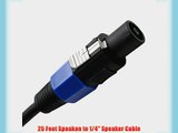 Seismic Audio - SASPT14-25 - 25 Foot Speakon to 1/4 PA DJ Speaker Cable - 2 Conductor - 14