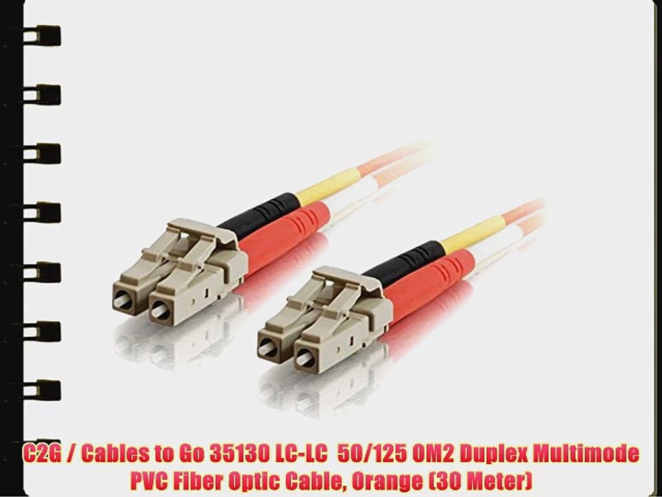 C2G / Cables to Go 35130 LC-LC  50/125 OM2 Duplex Multimode PVC Fiber Optic Cable Orange (30