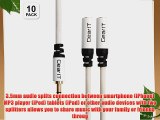 GearIt (10-Pack) 3.5mm Splitter Audio Cable (15 Feet / 4.5 Meters) - 3.5mm Male to 2 Female