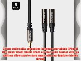 GearIt (5-Pack) 3.5mm Splitter Audio Cable (6 inch / 0.15 Meters) - 3.5mm Male to 2 Female