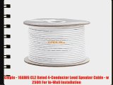 Cmple - 16AWG CL2 Rated 4-Conductor Loud Speaker Cable - w 250ft For In-Wall Installation