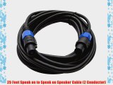 Seismic Audio TW12S25FourPack 12 Gauge 25-Feet Speakon to Speakon PA/DJ Speaker Cable