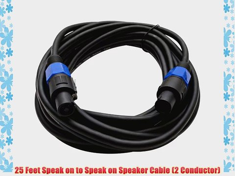 Seismic Audio TW12S25FourPack 12 Gauge 25-Feet Speakon to Speakon PA/DJ Speaker Cable