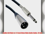 GadKo XLR Male to 1/4 Inch Mono Male Audio Cable 15 foot