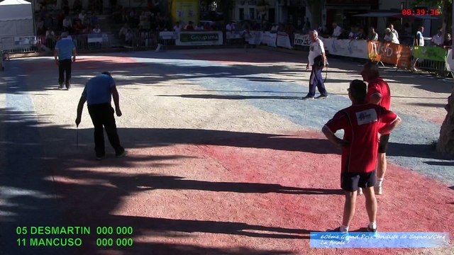 Mène 10, Desmartin contre Mancuso, Finale du 60ème Grand Prix de la Ville, Bagnols-sur-Cèze 2015