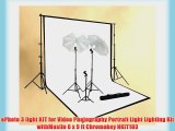 ePhoto 3 light KIT for Video Photography Portrait Light Lighting Kit withMuslin 6 x 9 ft Chromakey