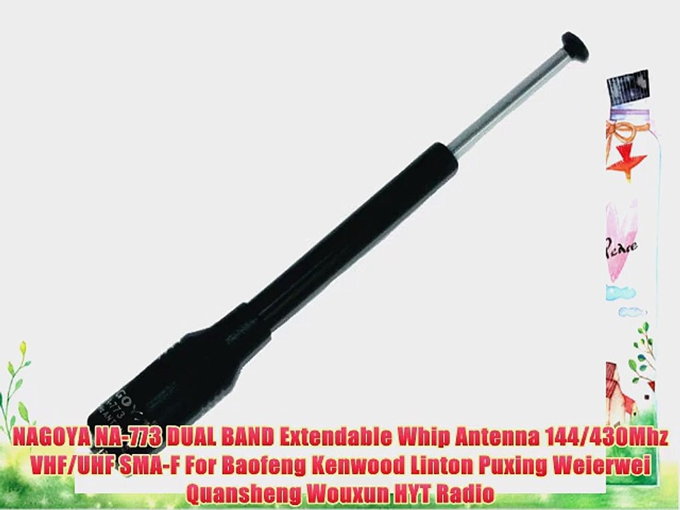 SECUDA (NAGOYA) NA-773 DUAL BAND Extendable Whip Antenna 144/430Mhz VHF/UHF SMA-F For Baofeng