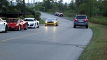 Camaro does burnout past Audi R8, Ferrari, Porsche, Mercedes SLS and Lamborghini Murcielago LP640