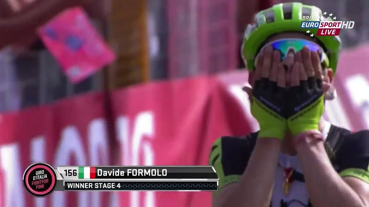 Giro - Simon Clarke fail celebration