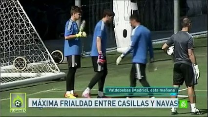 Sale ambiance entre Iker Casillas et Keylor Navas à l'entraînement du Real Madrid