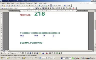 conversão de binário para Decimal