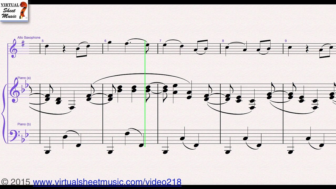 Johannes Brahms Lullaby for alto saxophone and piano - Sheet Music Video Score