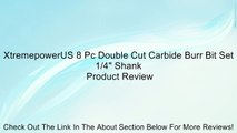 XtremepowerUS 8 Pc Double Cut Carbide Burr Bit Set 1/4