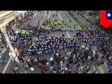Aerial footage: Taiwanese police clash with student protesters