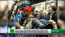 FAST FOOD WORKERS STRIKE - 99 of Staff Get 7.25 Per Hour. McDonalds CEO Makes 13 MILLION Per YearFAS
