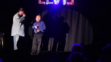 Eddie Phelps and Danny McCorkle joking around on stage at Sh