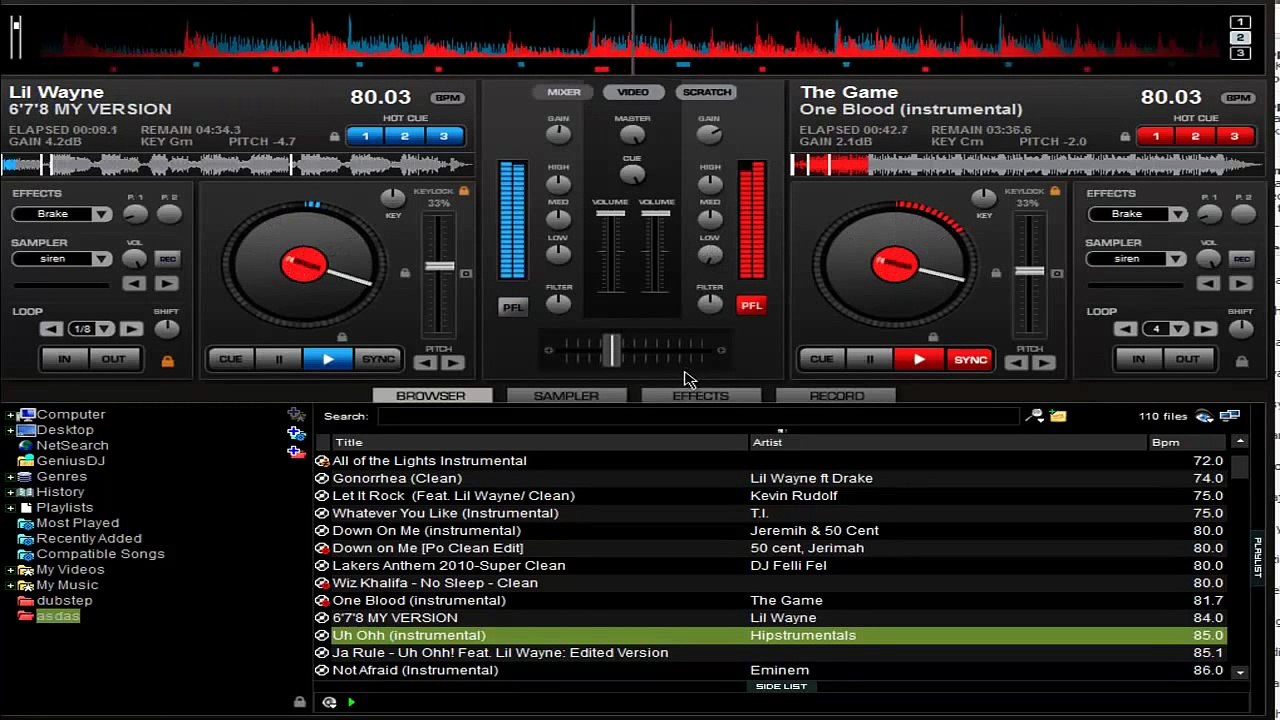 Virtual DJ - 11 Min Mix  (HipHop/Rap) - Sept. 26, 2011 - 30+ songs in 11 minutes!
