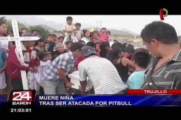 Muere niña que fue atacada por perro pitbull en Trujillo