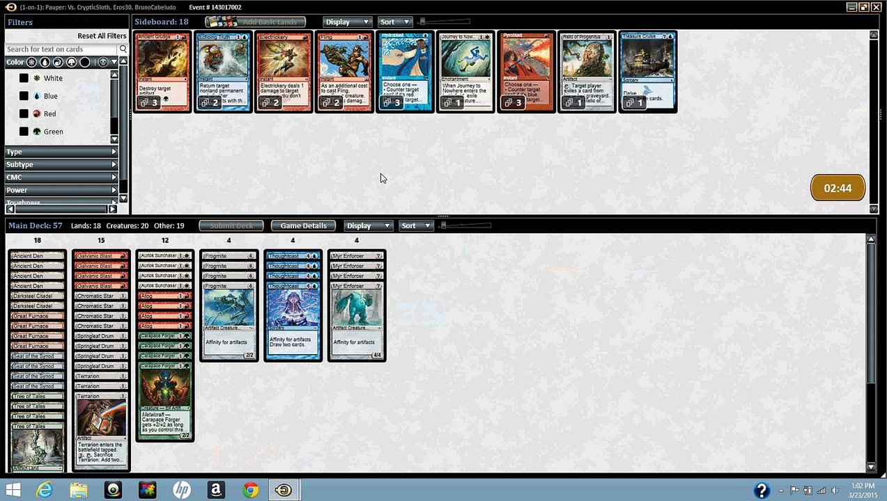 (Common Ground #59) R2 Affinity vs. Izzet Fiend