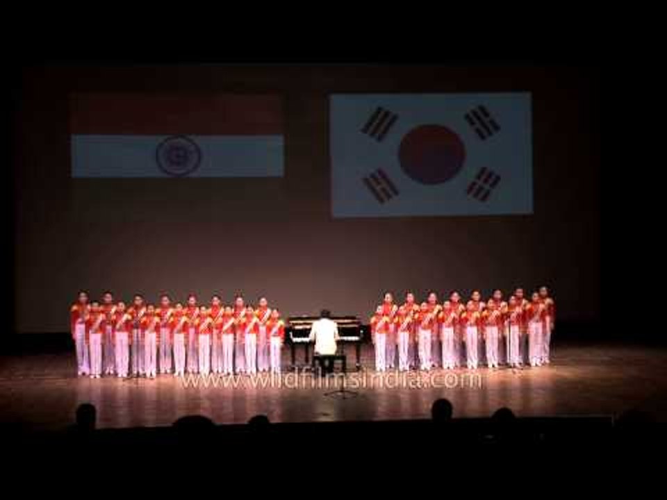 Korean children sing Indian National Song - Van...