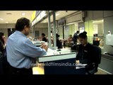 Passengers at Jet Airways check-in counter, Delhi airport