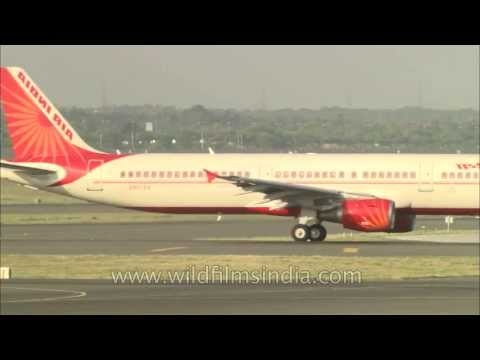 Delhi airport - a collection of planes landing one after the other!