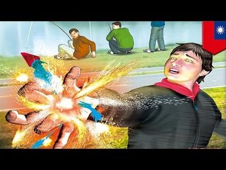 ロケット花火が手元で爆発！