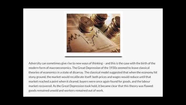 Dmitry Bosky looks at the origins of macroeconomics