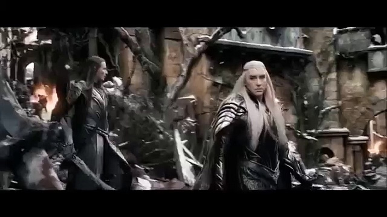The Hobbit: The Battle of the Five Armies-Thranduil and Tauriel discuss love