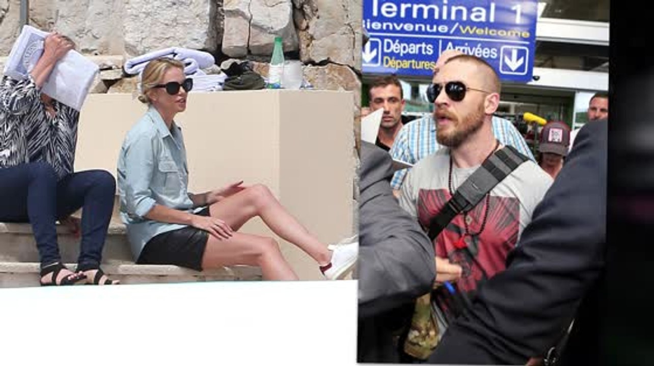 Mad Max: Fury Road's Charlize Theron & Tom Hardy landen in Nizza