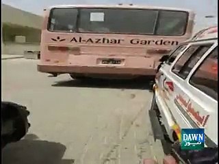 Footage of bus attack in Karachi