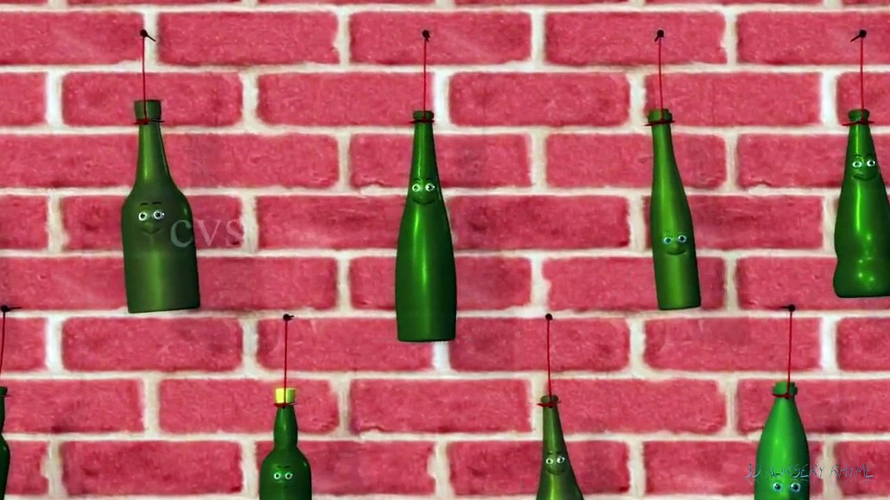 Ten Green Bottles Hanging on the Wall 3D Animation Nursery Rhyme for
