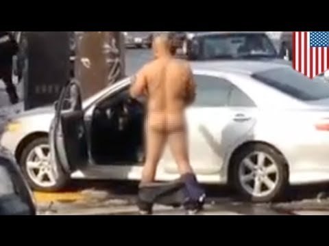 Vincent Wade crashes into Philadelphia Crown Fried Chicken, strips and plays with himself