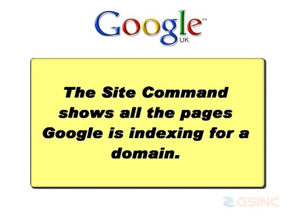 Search Engine Optimization Tutorial - Google Site Command