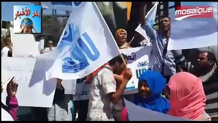 ‫#‏قبلي‬ أصحاب الشهائد العليا في وقفة إحتجاجية للمطالبة بالتشغيل