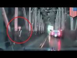 Woman jumps off bridge into icy water to evade Oregon police (VIDEO)