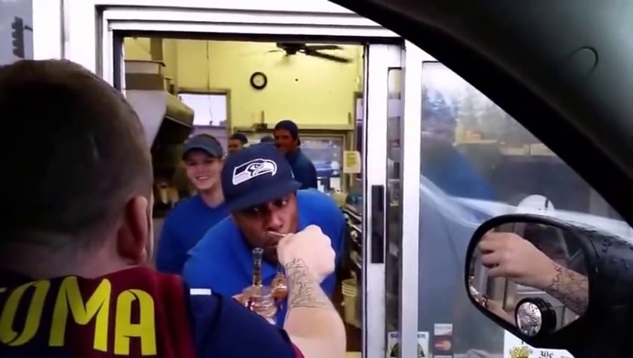 These guys offered to smoke weed instead of cash while ordering over the speaker at  local burger spot.