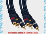 100ft 3 RCA to 3 RCA M/M Gold Plated Cable