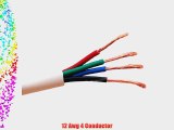 Quality 12/4 Awg 4C In Wall Speaker Wire 100 ft CL2 Rated UL Listed Certified High End 65 Strand
