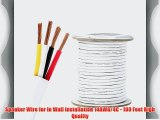 Speaker Wire for In Wall Installation 14AWG/4C - 100 Feet High Quality