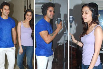 Varun & Shraddha caught while recording a song for ABCD 2!