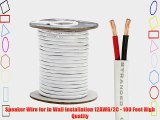 Speaker Wire for In Wall Installation 12AWG/2C - 100 Feet High Quality