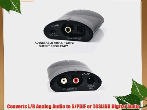 Analog Stereo RCA to Digital Optical SPDIF Coax Audio Converter Adapter 48kHz/192kHz Selectable