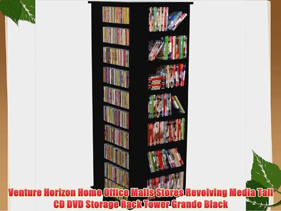 Venture Horizon Home Office Malls Stores Revolving Media Tall CD DVD Storage Rack Tower Grande