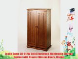 Leslie Dame CD-612W Solid Hardwood Multimedia Storage Cabinet with Classic Mission Doors Walnut